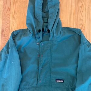 Vintage Patagonia Hooded Wind Breaker, Teal, Medium